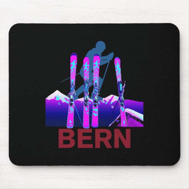 Tapis De Souris Bern Ski Et Snowboard Retro 90s Bern Ski (Devant)