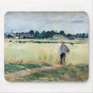 Tapis De Souris Berthe Morisot - Dans le champ de roues à Gennevil