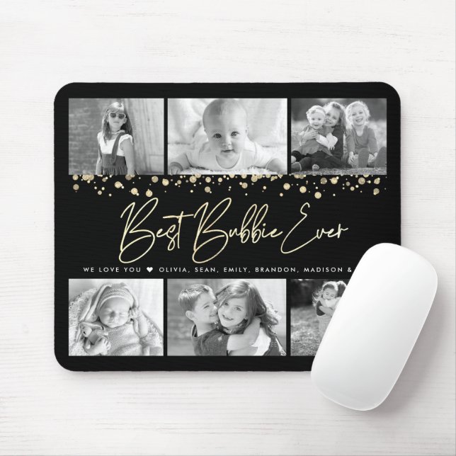 Tapis De Souris Best Bubbie Ever Gold Parties scintillant 6 Photo  (Avec souris)
