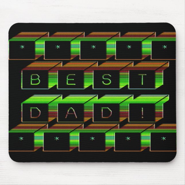 Tapis De Souris Best Dad Block Text Green and Brown (Devant)