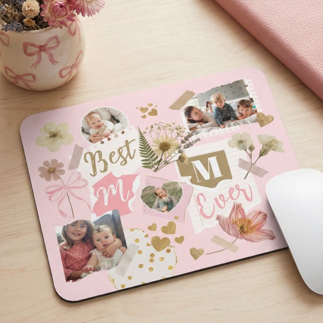 Tapis De Souris Best Mom Ever Mother's Day Scrapbook Photo Collage (Best Mom Ever Mother's Day Scrapbook Photo Collage Mouse Pad)