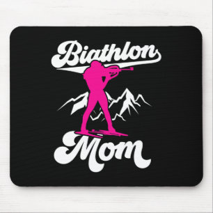 Tapis De Souris Biathlon Maman Sports Biathlète Biathlète Mère Mam