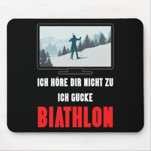 Tapis De Souris Biathlon Winter Sport Design Dire Ski Skier Cadeau