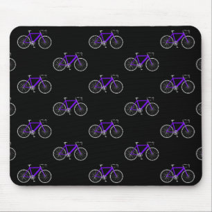 Tapis De Souris bicyclette violette sur noir
