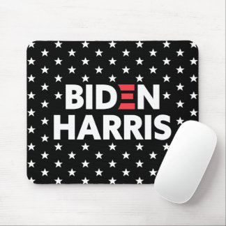 Tapis De Souris Biden Harris White Stars Motif Black