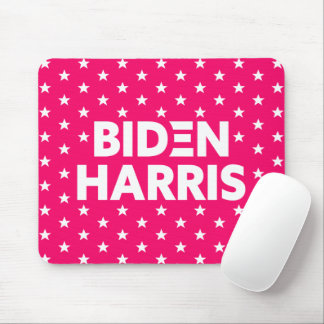 Tapis De Souris Biden Harris White Stars Motif Red Pink
