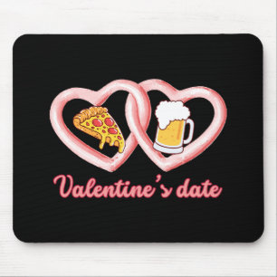Tapis De Souris Bière à la pizza de Saint-Valentin