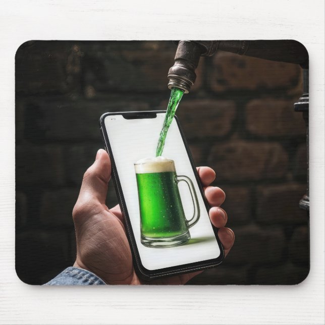 Tapis De Souris Bière verte de la Saint-Patrick (Devant)