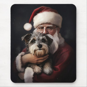 Tapis De Souris Biewer Terrier Avec Noël Festif Du Père Noël