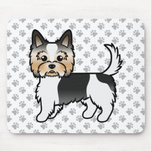 Tapis De Souris Biewer Terrier / Yorkie Chien de Dessin Animé Mign