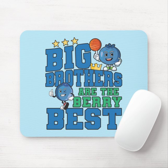 Tapis De Souris Big Brothers are the Berry Best - Blueberry Pun (Avec souris)