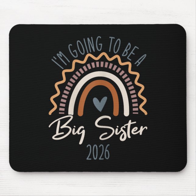 Tapis De Souris Big Sister 2026 Girls Rainbow Big Sis Sibling  (Devant)