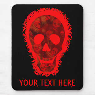 Tapis De Souris Big Skull Red  'Your Text' mousepad