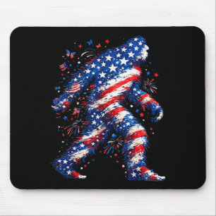 Tapis De Souris Bigfoot drapeau américain sasquatch patriotique dr