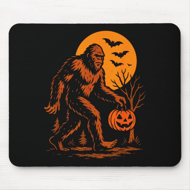 Tapis De Souris Bigfoot Halloween Sasquatch Jack O Lantern  (Devant)