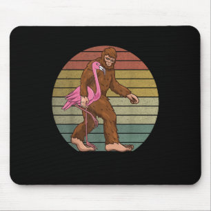 Tapis De Souris Bigfoot Portant Flamant rose Femmes Hommes Sasquat