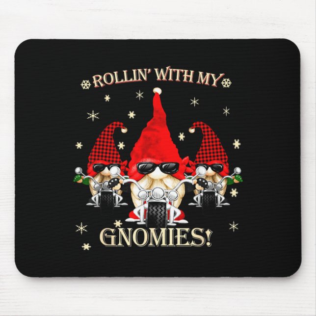 Tapis De Souris Biker Christmas Gnomes Biker Garden Christmas Gnom (Devant)