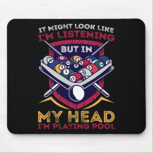 Tapis De Souris Billard Snooker Pool Joueur Sport Competit