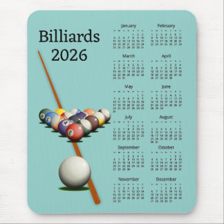 Tapis De Souris Billiards Pool 2026 Calendar Mousepad