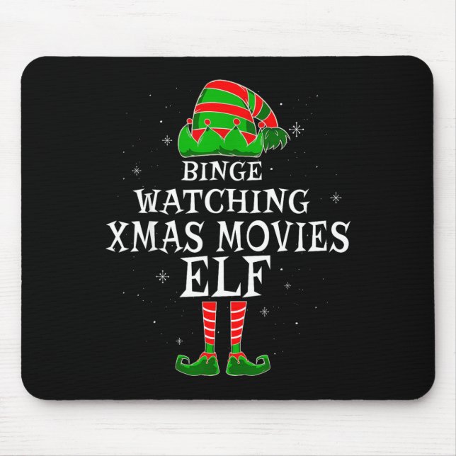 Tapis De Souris Binge Watching Xmas Movies Elf Matching Family Chr (Devant)