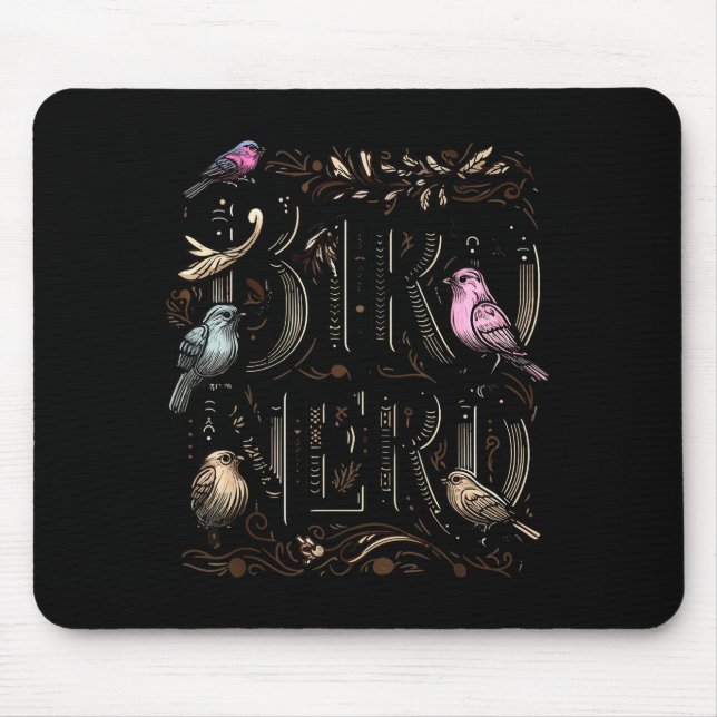 Tapis De Souris Bird Nerd Funny Birdwatching Birdwatcher Bird Love (Devant)