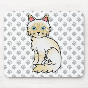 Tapis De Souris Birman/Ragdoll au pelage tabby crème et aux yeux b
