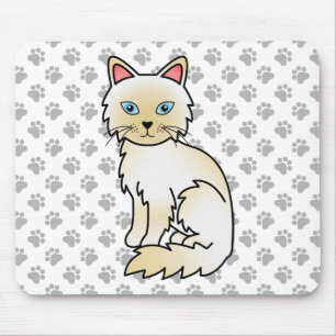 Tapis De Souris Birman / Ragdoll Point crème Chat & Pattes Mignonn