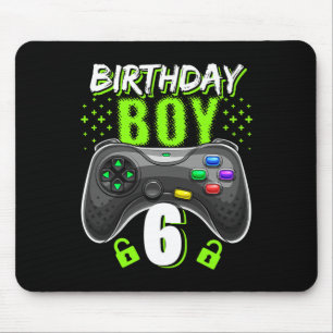 Tapis De Souris Birthday Boy 6 Contrôleur de jeu vidéo Gamer 6th B