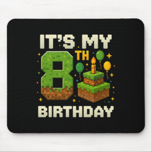 Tapis De Souris Birthday Boy C'est mon 8e anniversaire Gamer Pixel