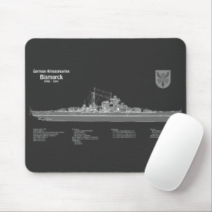 Tapis De Souris Bismarck - Plan directeur du navire de guerre PD
