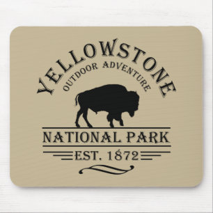 Tapis De Souris Bison Vintage Parc National de Yellowstone