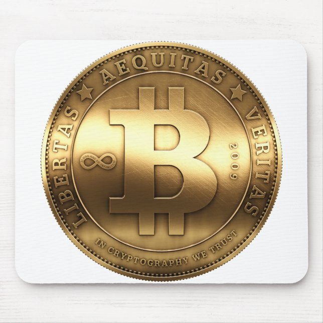Tapis De Souris Bitcoin en laiton (Devant)