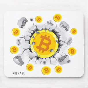 Tapis De Souris Bitcoin explosion numérique Crypto BTC Personnalis