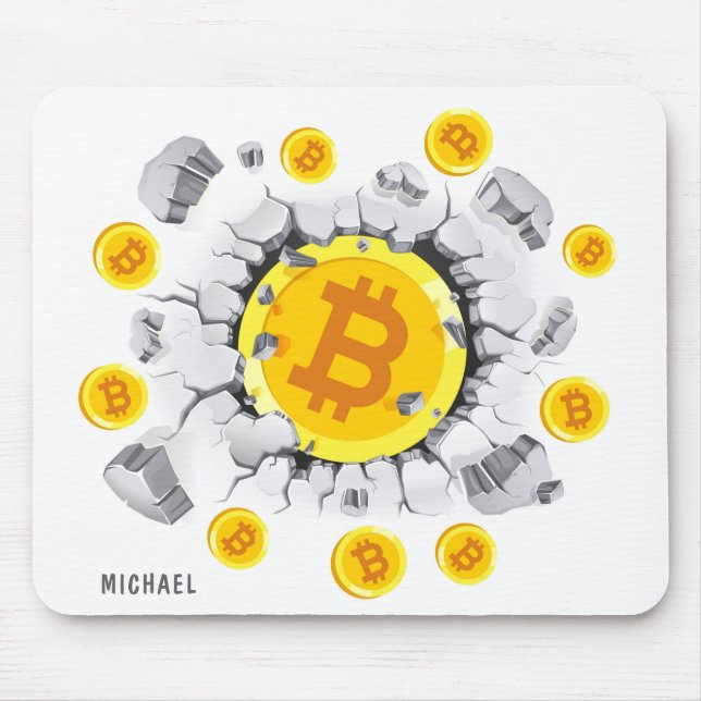 Tapis De Souris Bitcoin explosion numérique Crypto BTC Personnalis (Devant)