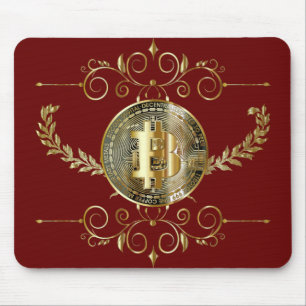 Tapis De Souris Bitcoin Gold Coin Bourgogne Design