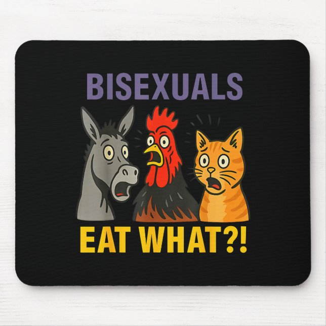 Tapis De Souris Biuals Eat What Surprised Chicken Cat Lgbt Pride  (Devant)
