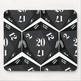 Tapis De Souris Black-20-Sided-Dice-Pattern