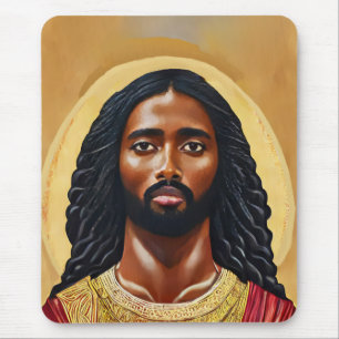 Tapis De Souris Black African Jésus Christ Art religieux