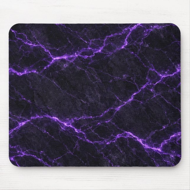 Tapis De Souris Black and Purple Marble Mouse Pad (Devant)