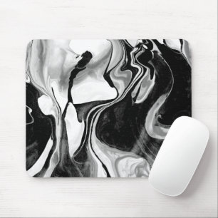 Tapis De Souris Black and White Marbling