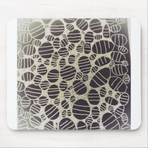 Tapis De Souris Black and white round abstract art design