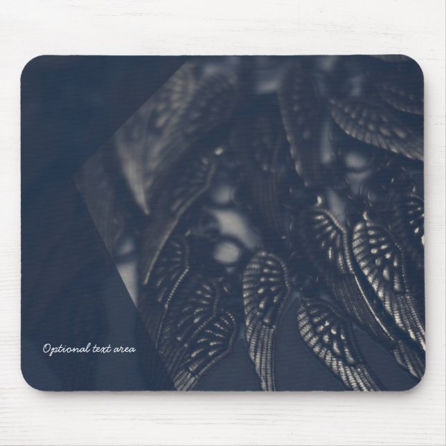 Tapis De Souris Black Angel Wings Gothique Glam Personnalisé (Devant)