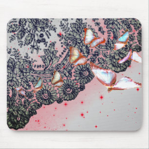 TAPIS DE SOURIS BLACK ANTIQUE LACE PATTERN MOUSE PAD