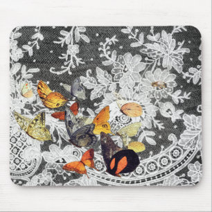 TAPIS DE SOURIS BLACK ANTIQUE LACE PATTERN MOUSE PADS