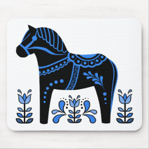 Tapis De Souris Black/blue Folk Dala Hork/Folk Friesian