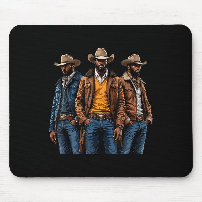 Tapis De Souris Black Cowboy Africain-Américain Rodéo de l'Ouest M (Devant)