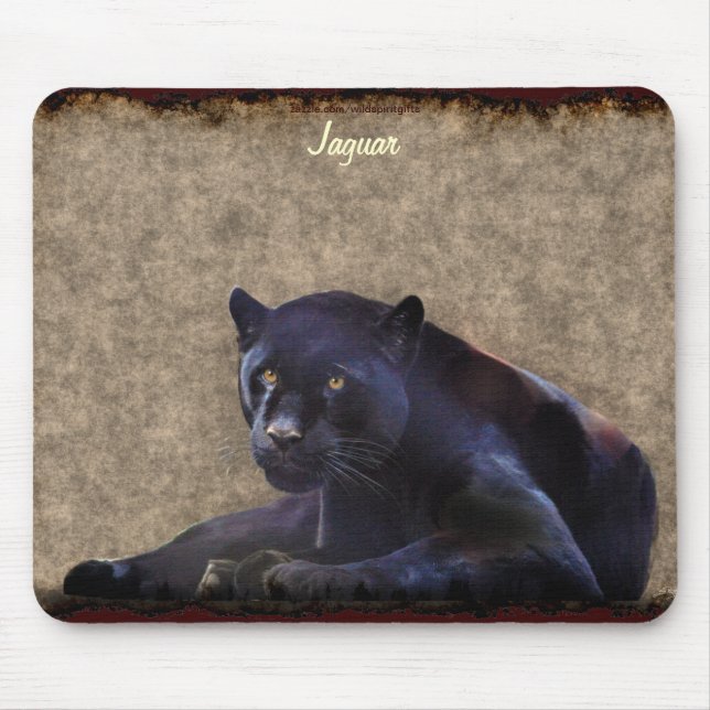 Tapis De Souris Black Jaguar Panther Big Chat Faune Mousepad (Devant)