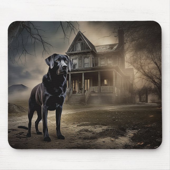 Tapis De Souris Black Labrador Halloween (Devant)