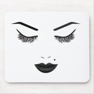 Tapis De Souris Black Lips maquillage visage sourcils lèvres glam 