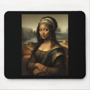 Tapis De Souris Black Mona Lisa Afro-Américaine Noire Histoire Lun